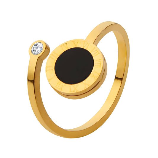 Black Cat - 18K Gold Plated Stainless Steel Ring