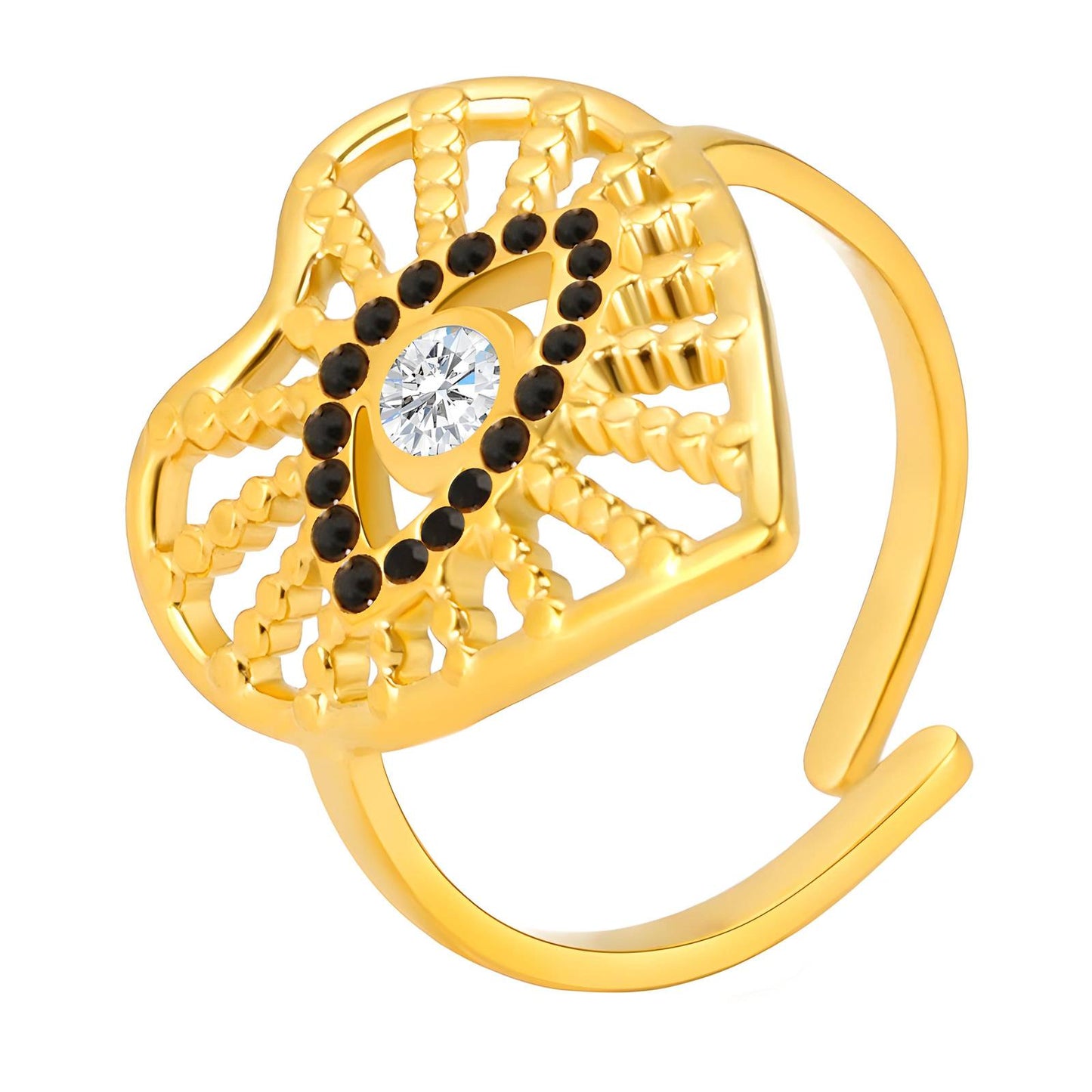 Eye to Heart - 18K Gold Plated Stainless Steel Ring