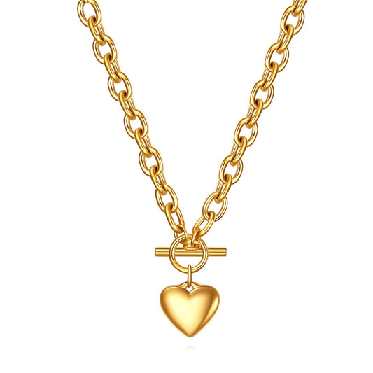 Heart - 18K Gold Plated Stainless Steel Necklace