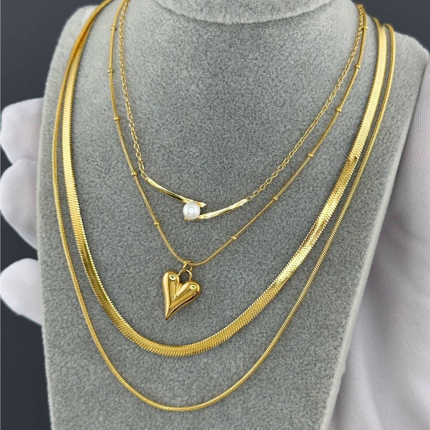 Long Heart - 18K Gold Plated Stainless Steel Necklace