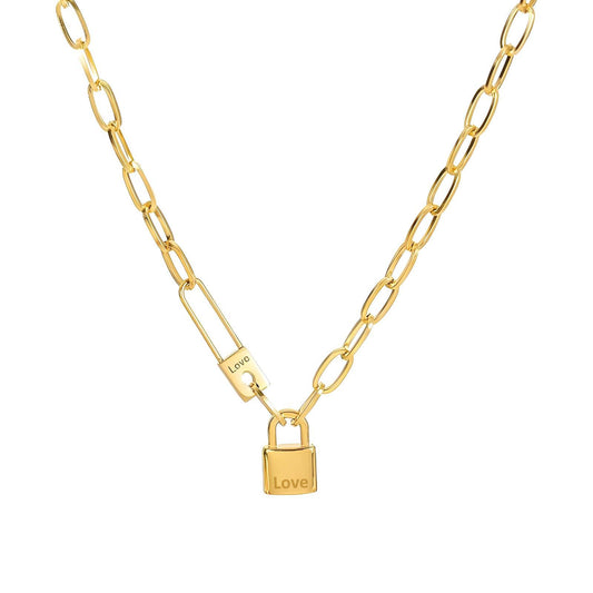 Lock - 18K Gold Plated Stainless Steel Necklace