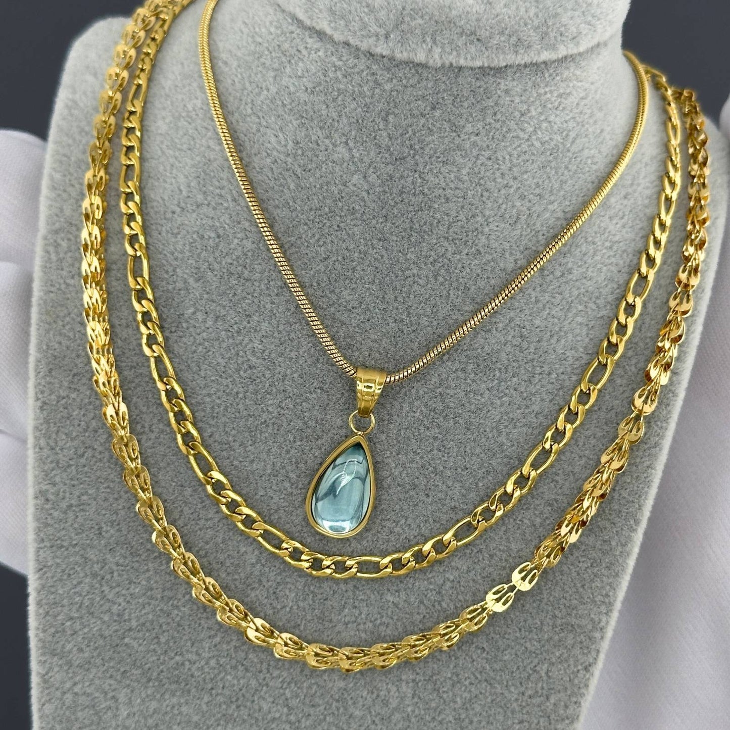 Ocean - 18K Gold Plated Stainless Steel Necklace