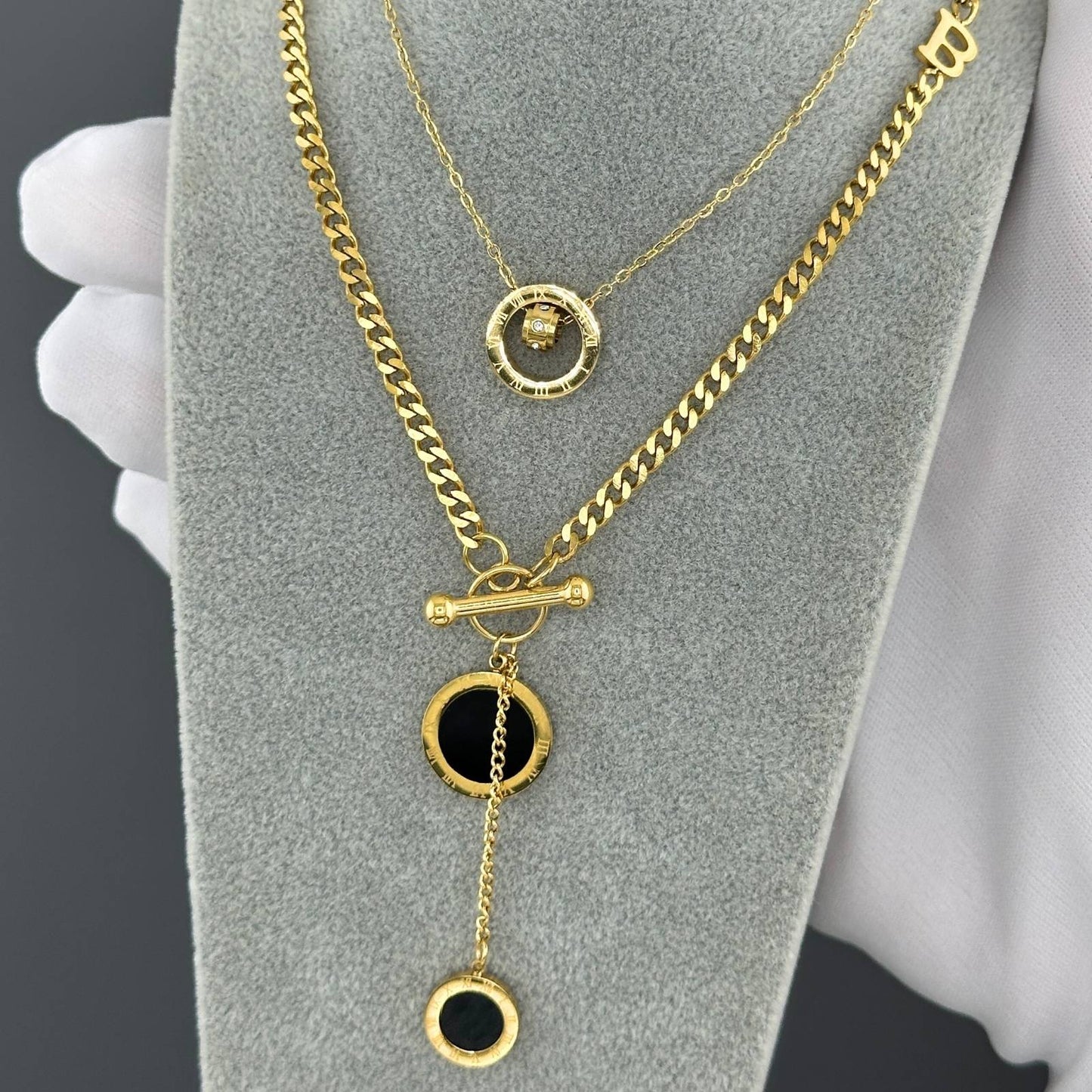 Two Black Eyes - 18K Gold Plated Stainless Steel Necklace