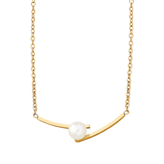 Pearl - 18K Gold Plated Stainless Steel Necklace