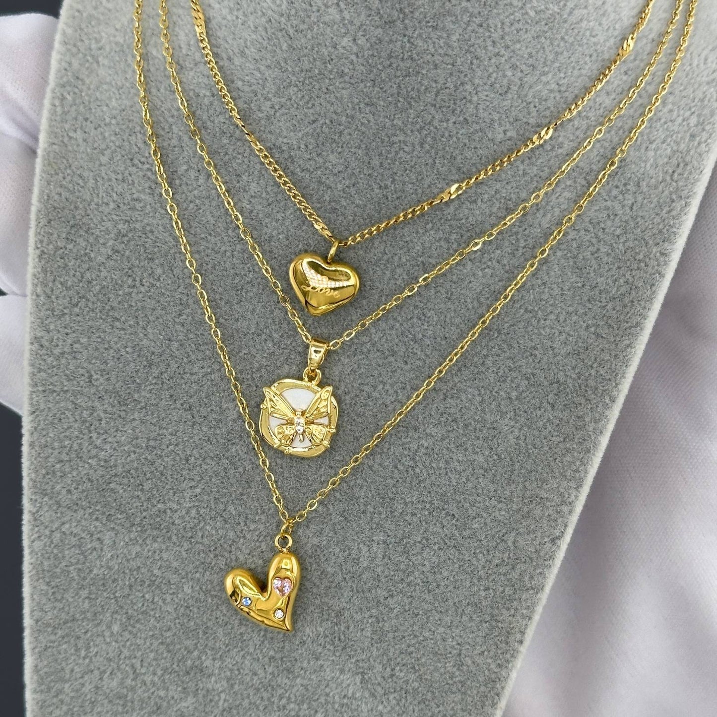 Heart Love - Gold Plated Stainless Steel Necklace