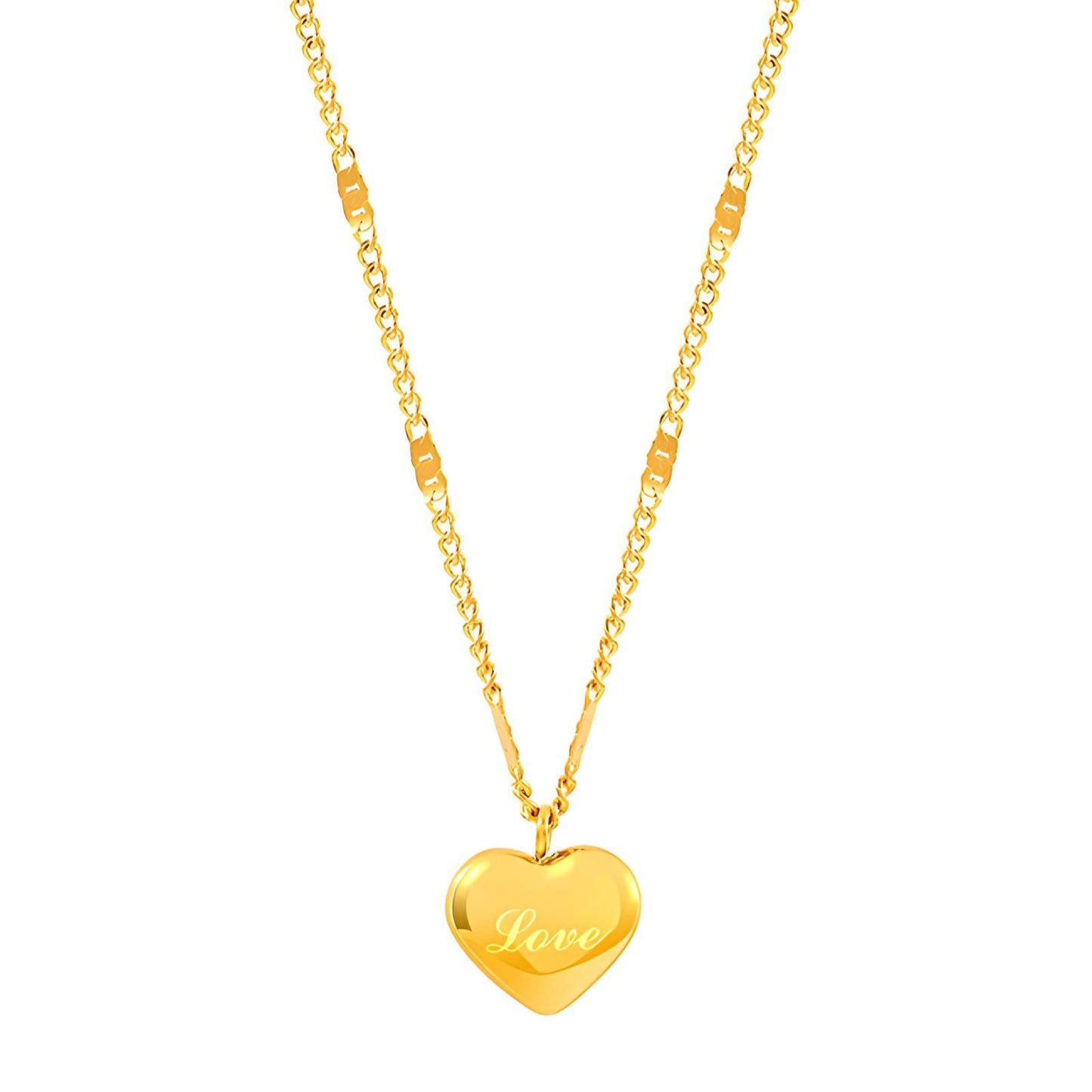 Heart Love - Gold Plated Stainless Steel Necklace