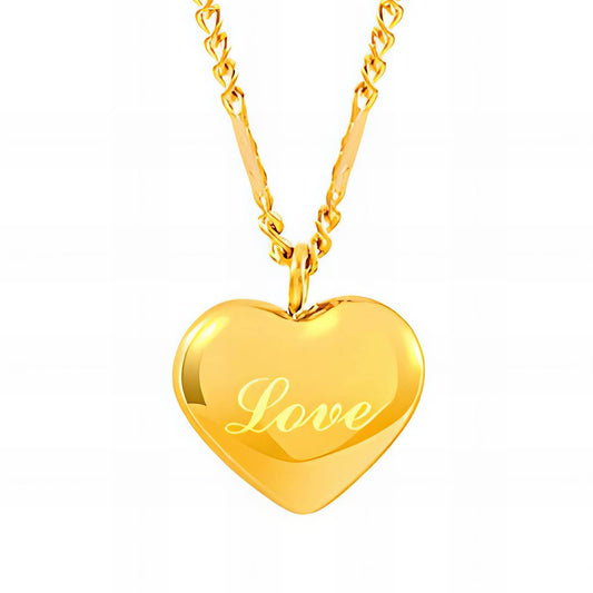 Heart Love - Gold Plated Stainless Steel Necklace