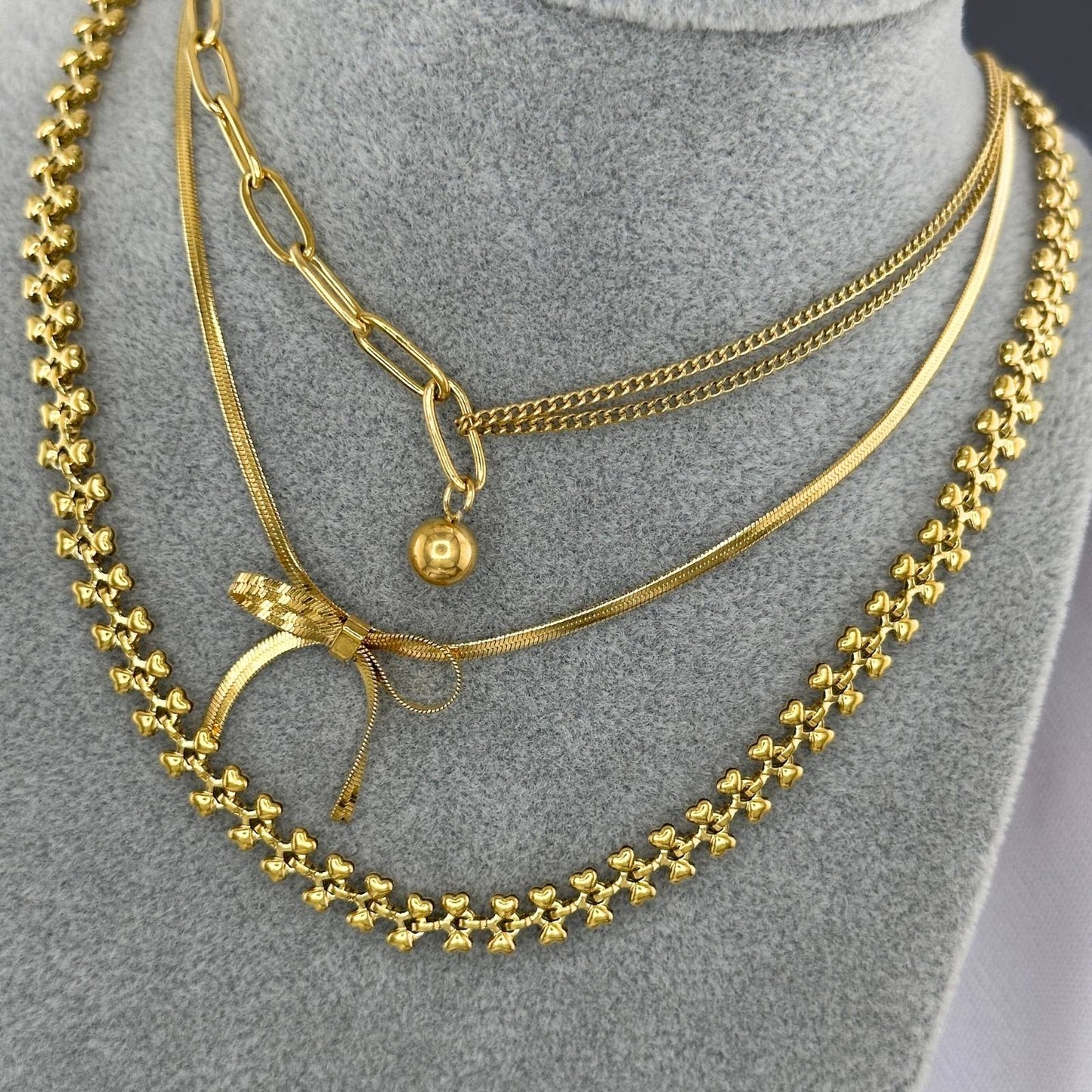 2 Wire - 18K Gold Plates Stainless Steel Necklace