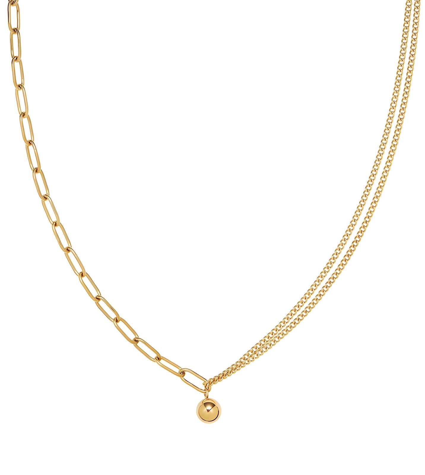 2 Wire - 18K Gold Plates Stainless Steel Necklace