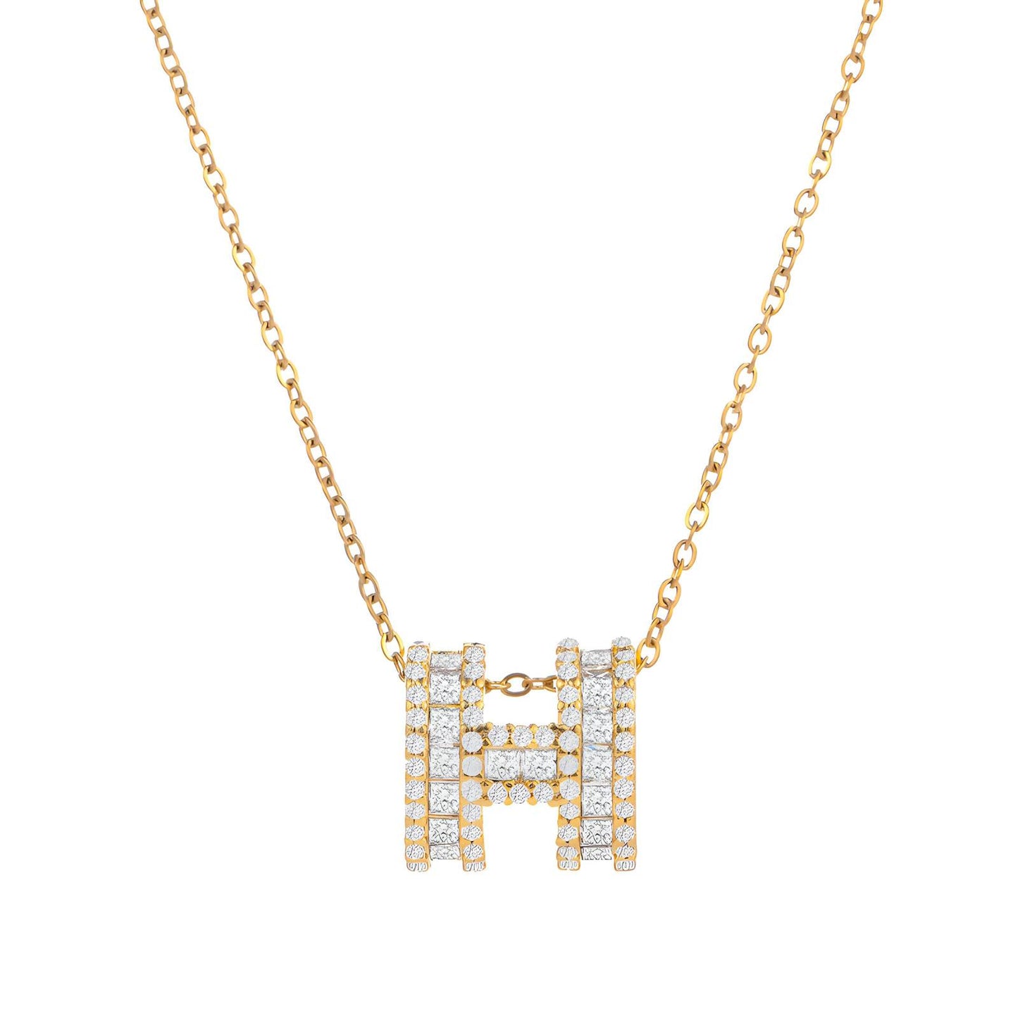 H - 18K Gold Plated Stainless Steel Necklace