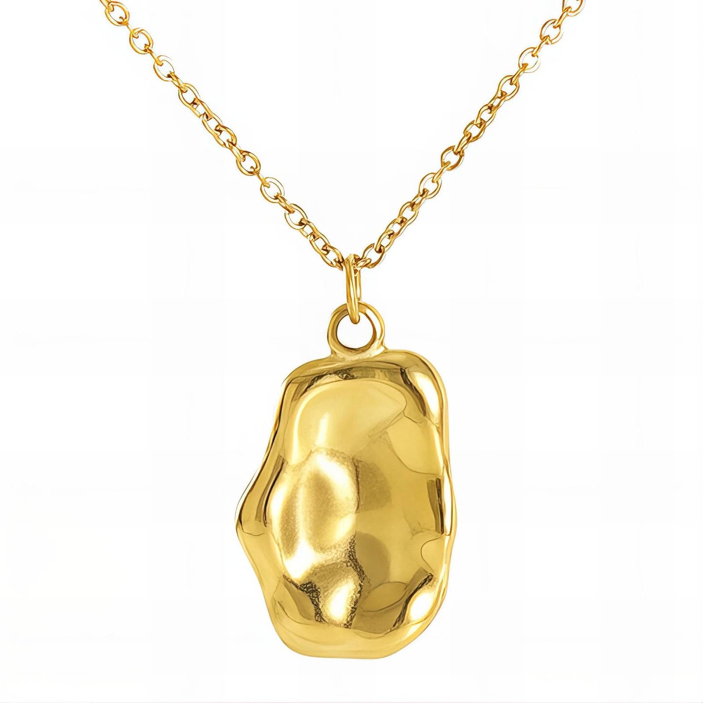 Stone - 18K Gold Plated Stainless Steel Necklace