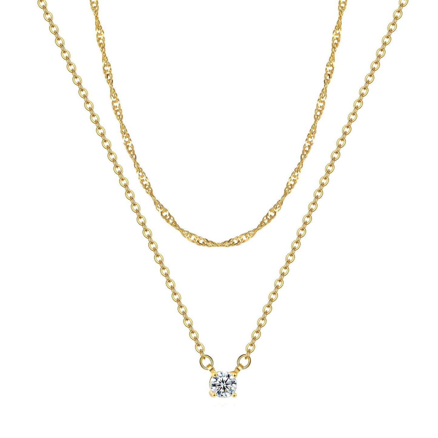 Two String - 18K Gold Plated Stainless Steel Necklace