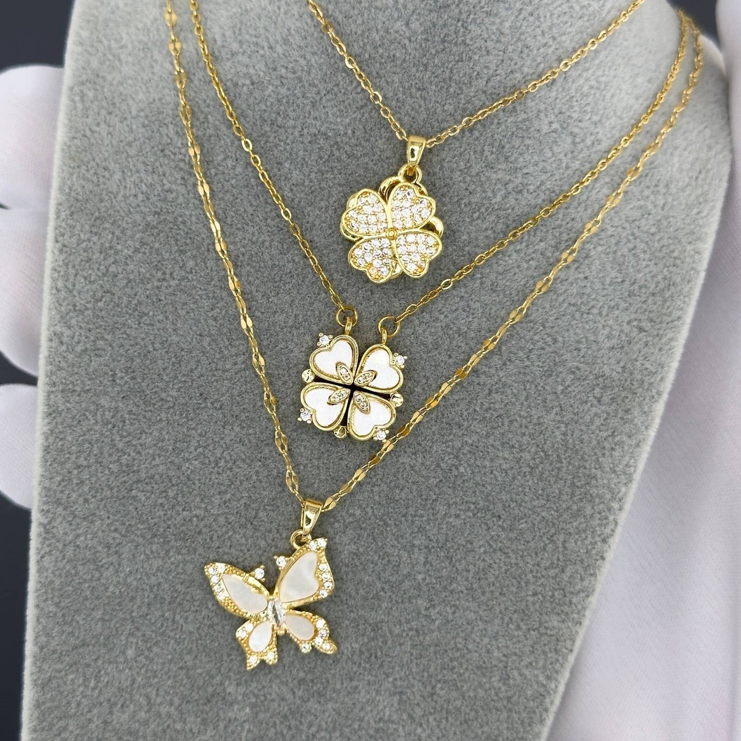 Golden Clover - 18KGold Plated Stainless Steel Necklace