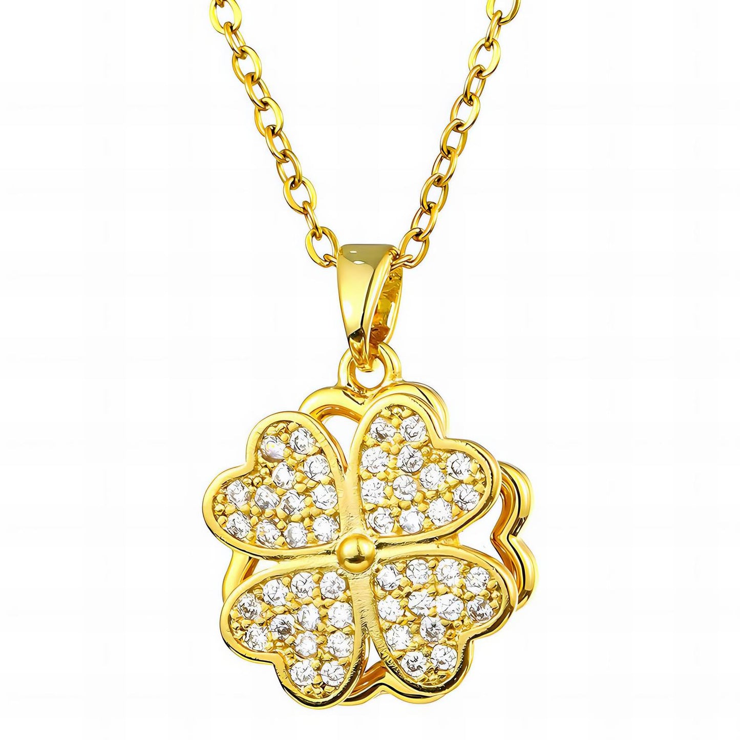 Golden Clover - 18KGold Plated Stainless Steel Necklace