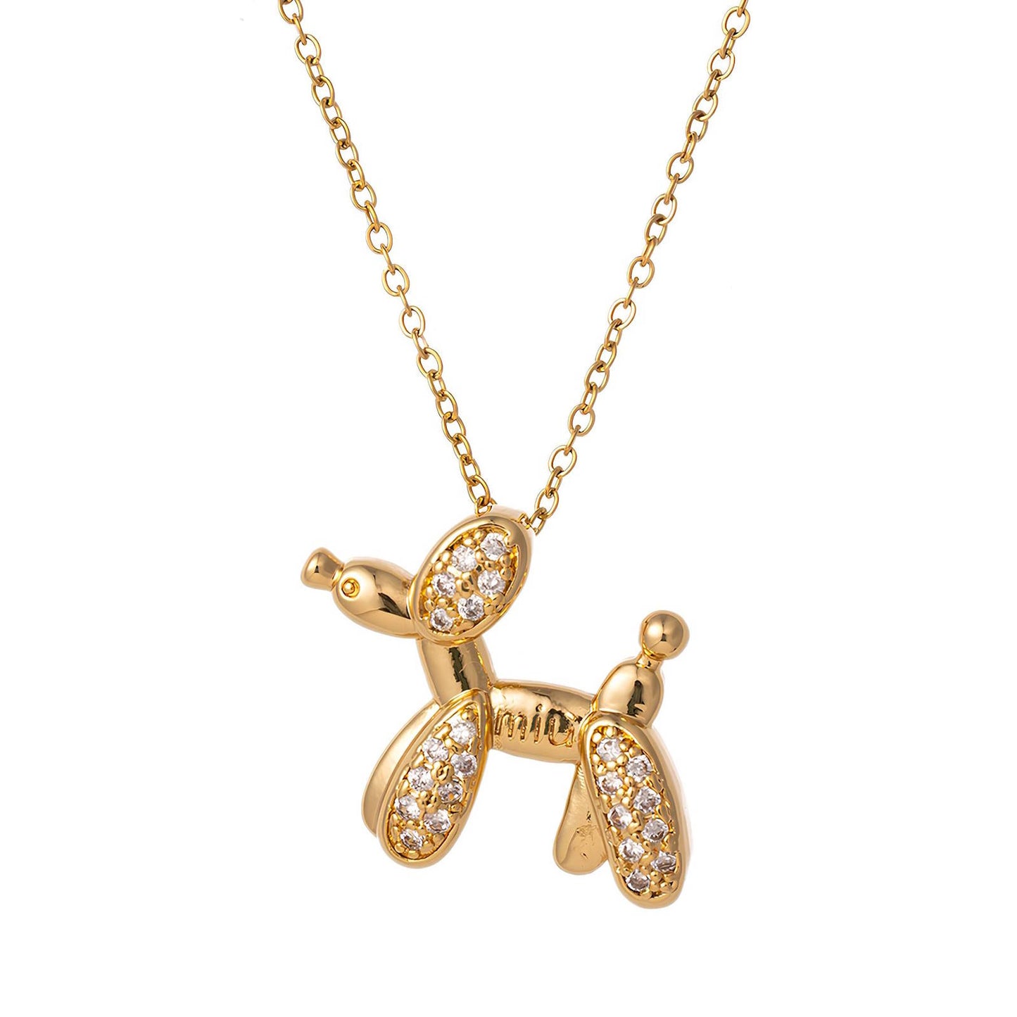 Dog - 18K Gold Plated Stainless Steel Necklace