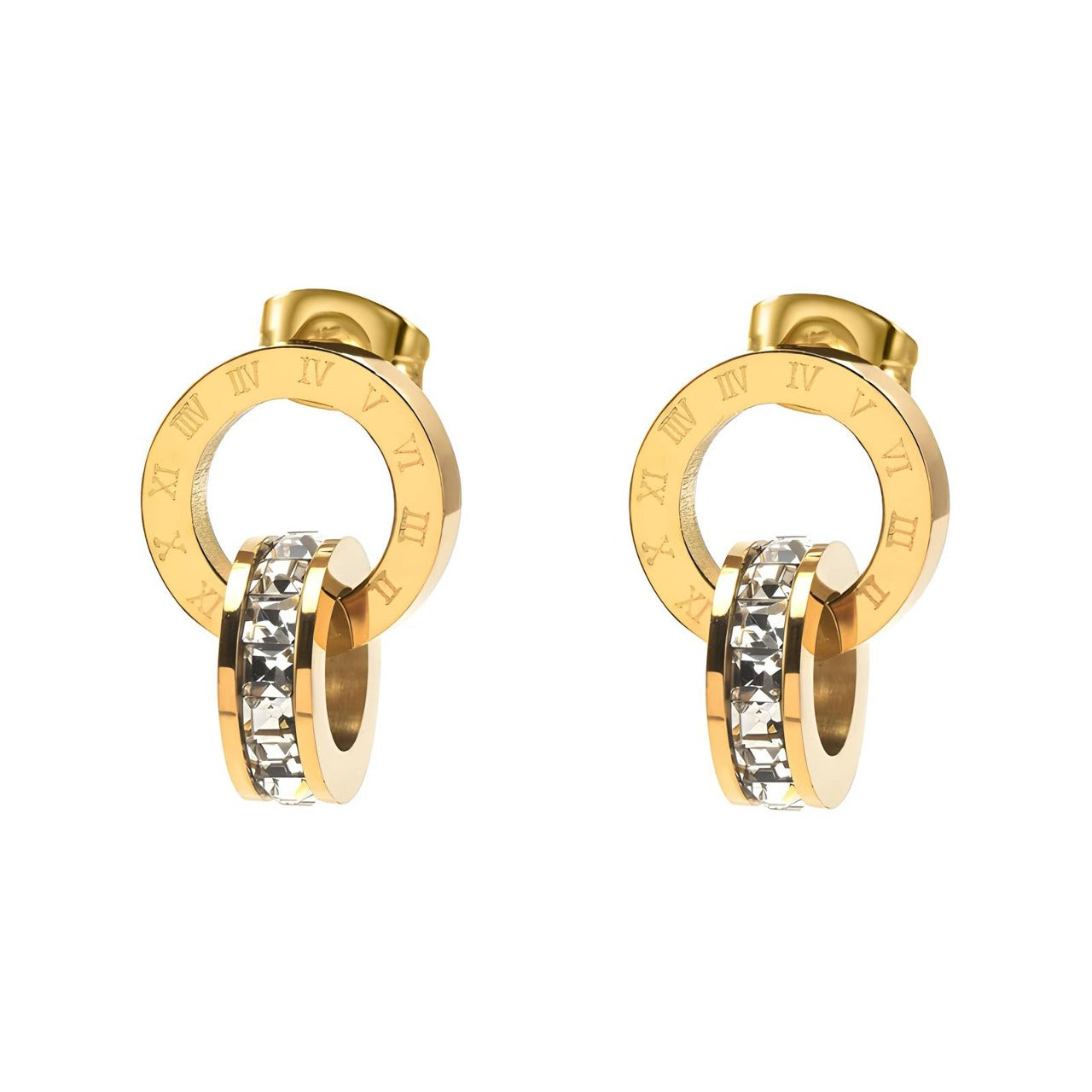 Diamond Rome - 18K Gold Plated Stainless Steel Earrings