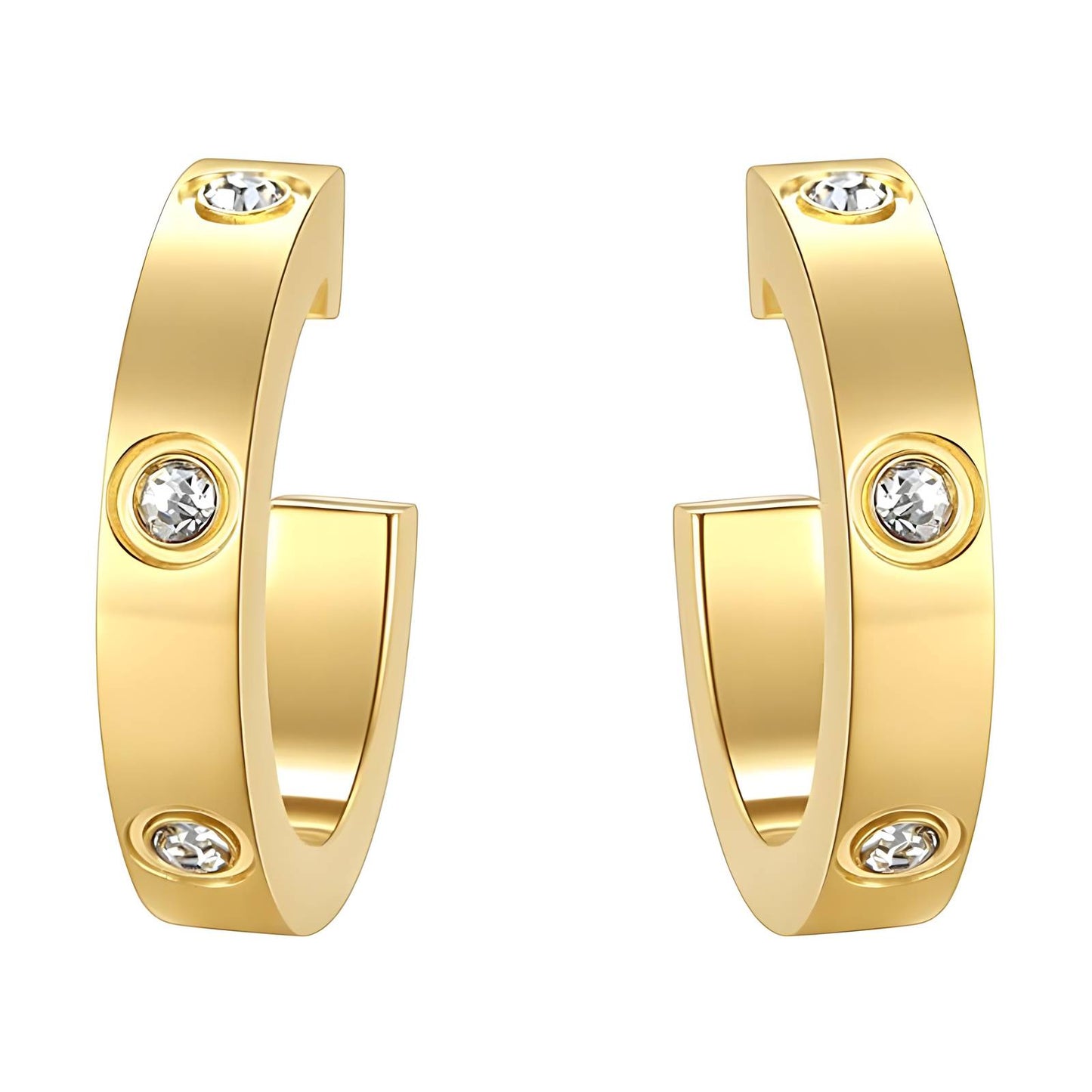 Diamonds - Gold Plated Stainless Steel Earrings