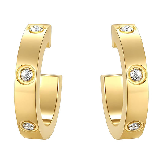 Diamonds - Gold Plated Stainless Steel Earrings