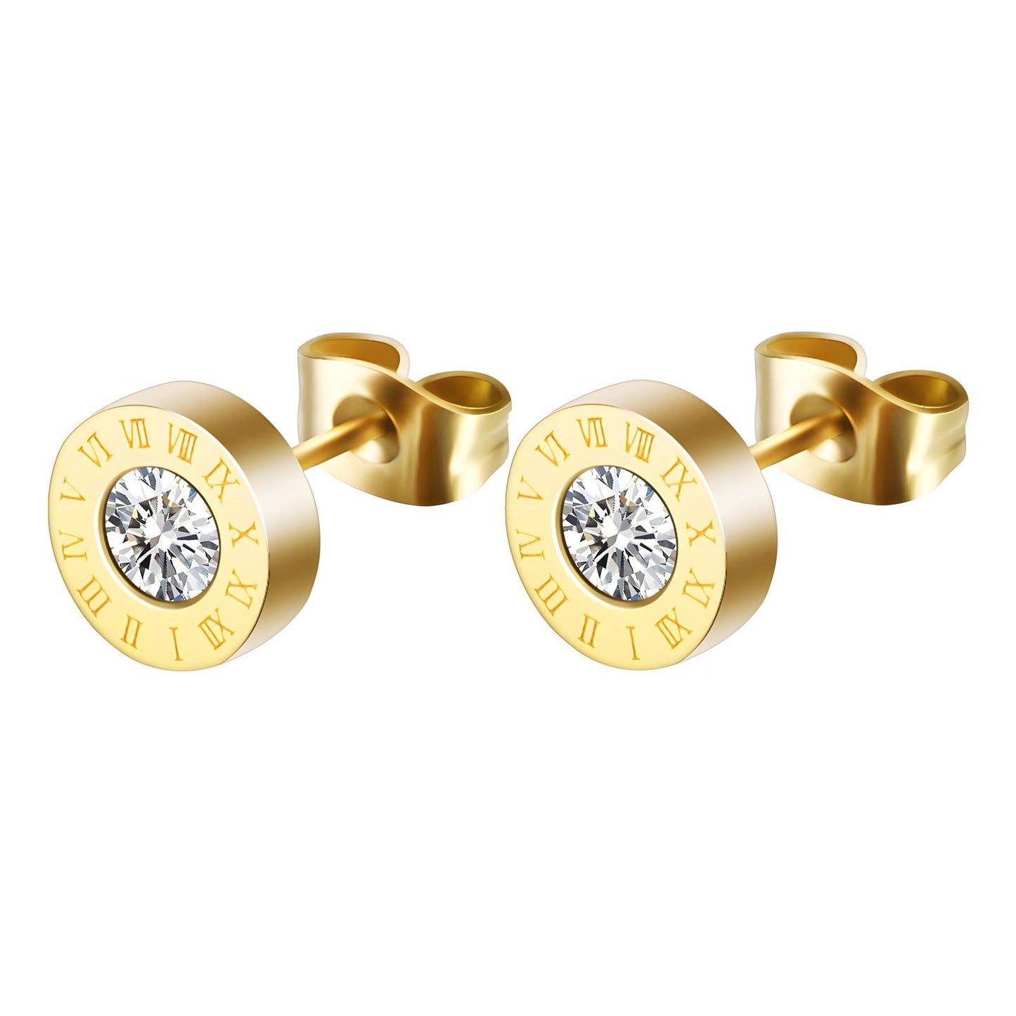 Diamond Rome - 18K Gold Plated Stainless Steel Earrings