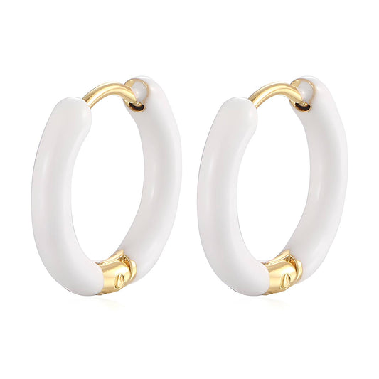 Pearl White - 18K Gold Plated Stainless Steel Earrings