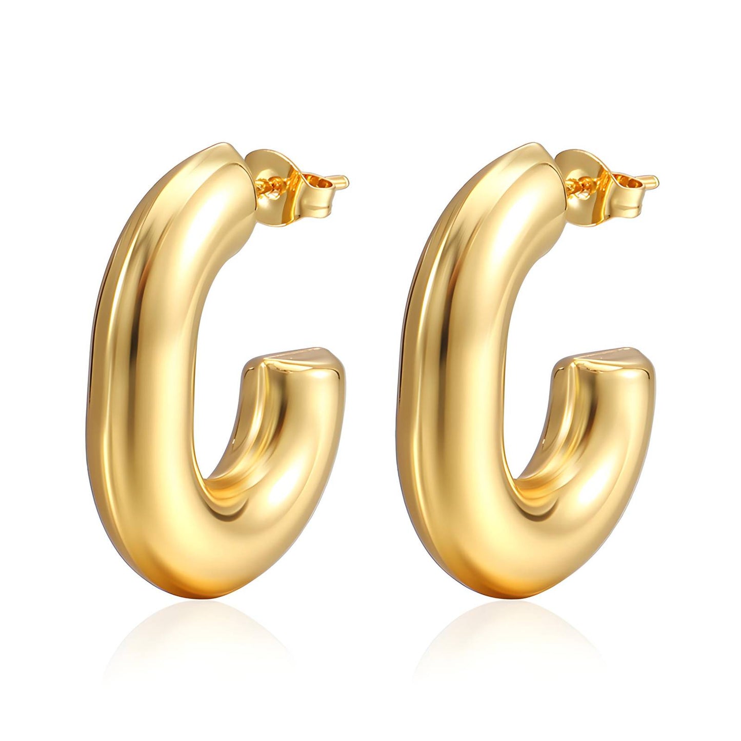 Classy - 18K Gold Plated Stainless Steel Earrings