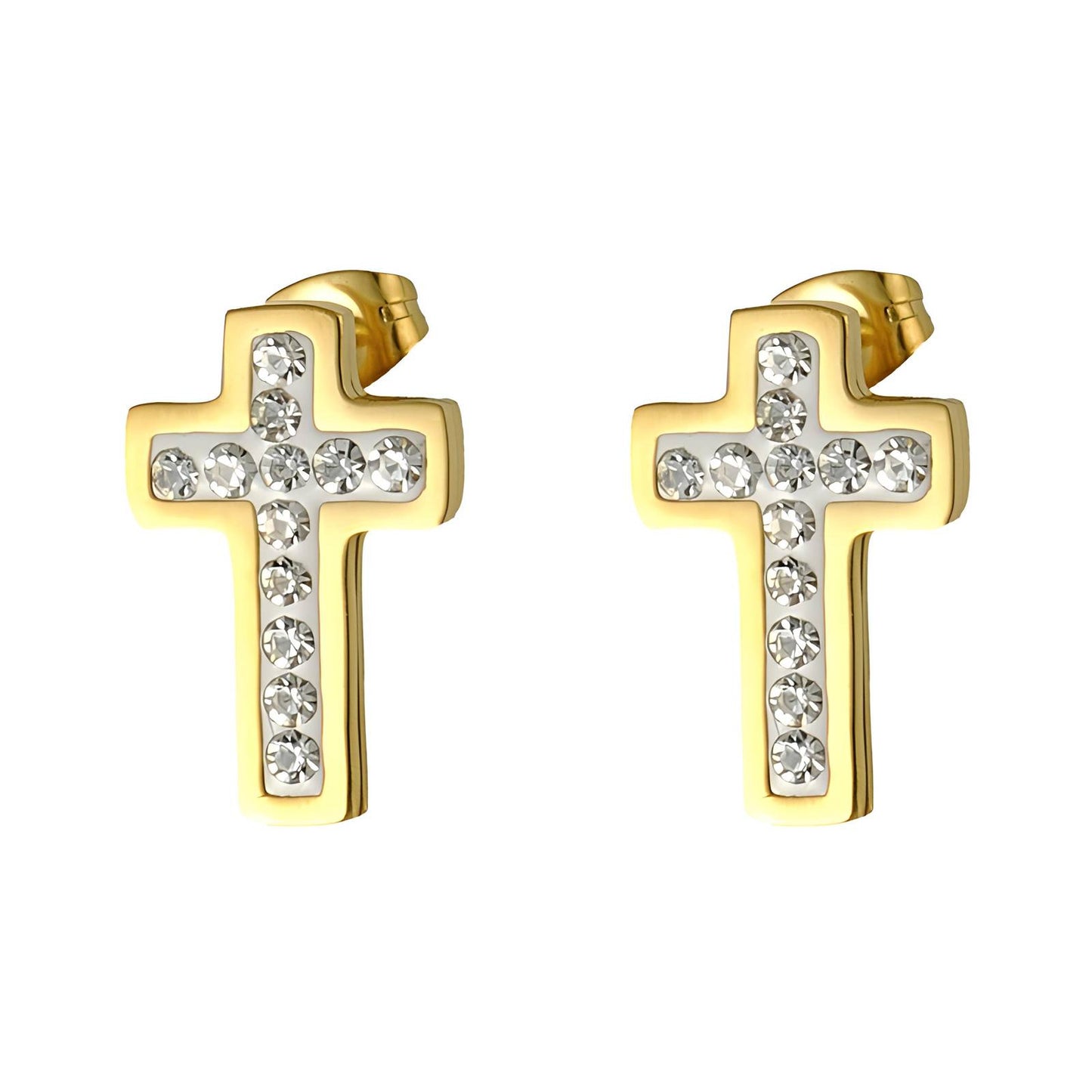 Crosses - 18K Gold Plated Stainless Steel Earrings