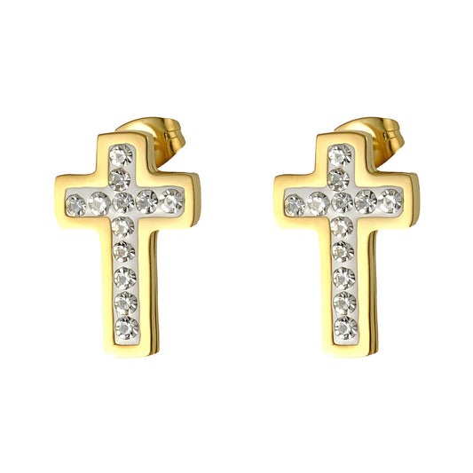 Crosses - 18K Gold Plated Stainless Steel Earrings