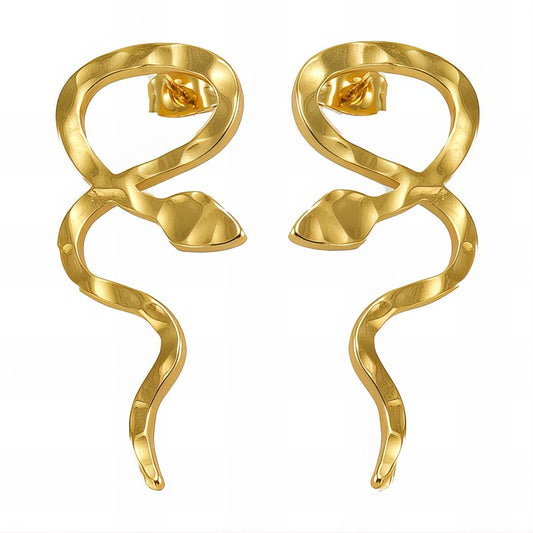 Golden Snakes - 18K Gold Plated Stainless Steel Earrings