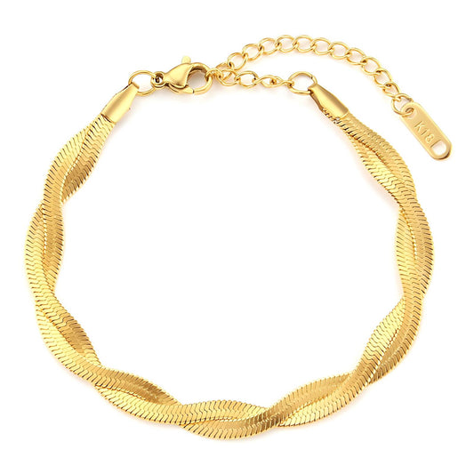 Twisted - 18K Gold Plated Stainless Steel Bracelet