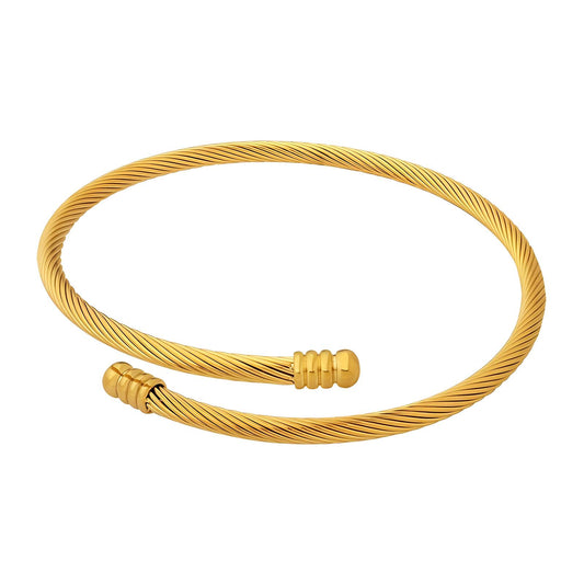 Glamour - 18K Gold Plated Stainless Steel Bracelet