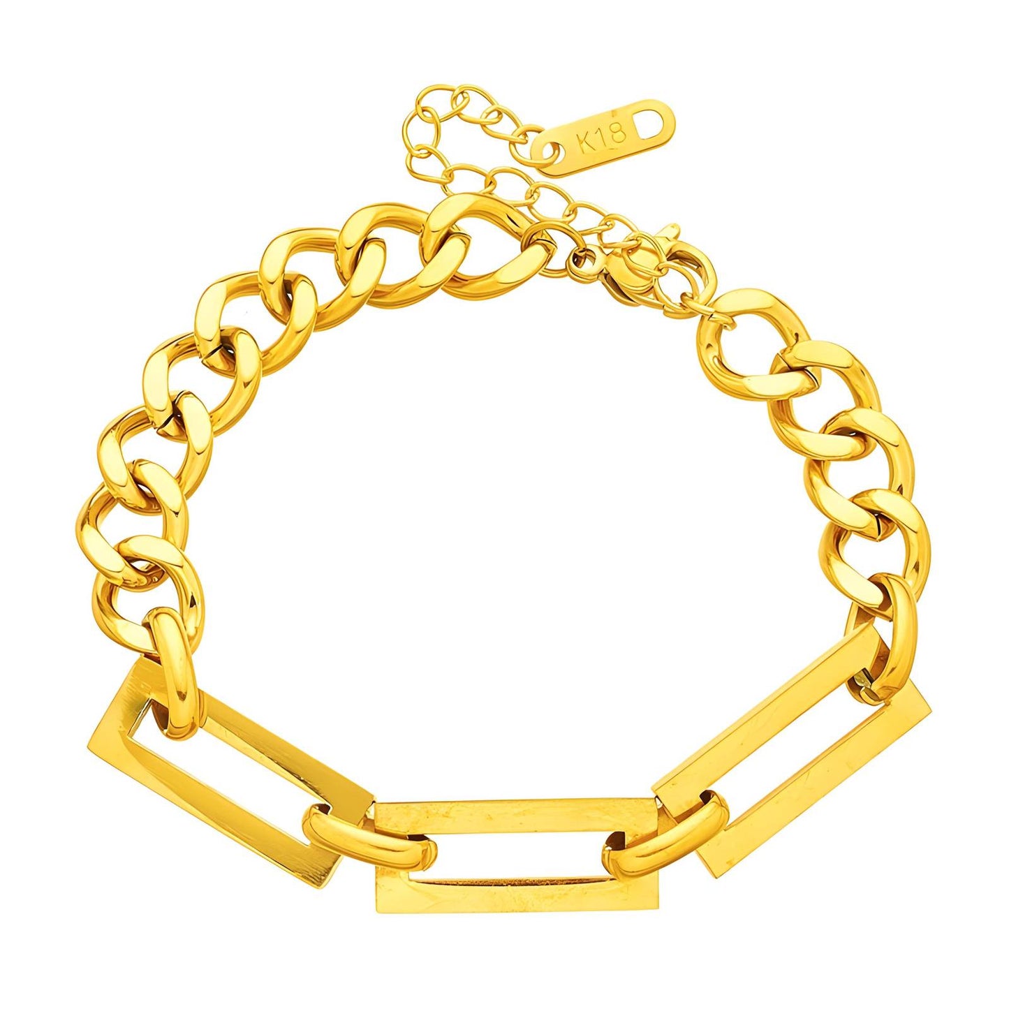 Intensity - 18K Gold Plated Stainless Steel Bracelet